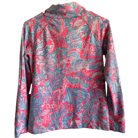 Lilly Pulitzer Pink Sun Ray Summer Siren Zipper Skipper Popover, Size XS - Picture 5 of 6